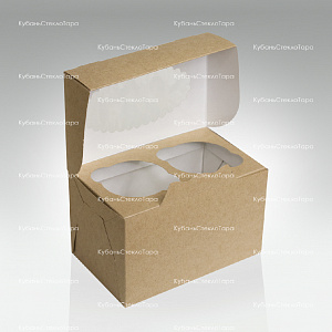Упаковка для маффинов 100х160х100 мм (для 2 шт) оптом и по оптовым ценам в Санкт-Петербурге