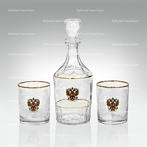 Набор подарочный Россия 3пр (графин Цезарь + 2 стакана 250мл) оптом и по оптовым ценам в Санкт-Петербурге