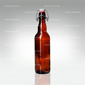 Бутылка «Бугельная» 0,500 л. (Коричневая) стеклянная с пробкой оптом и по оптовым ценам в Санкт-Петербурге