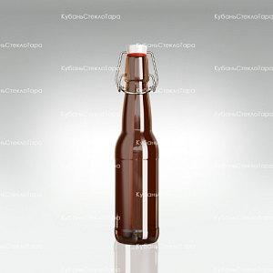Бутылка «Бугельная» 0,330 л. (Коричневая) стеклянная с пробкой оптом и по оптовым ценам в Санкт-Петербурге